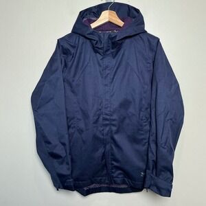 Under Armour ColdGear Womens Navy Blue Hooded Full Zip Jacket Size SMALL